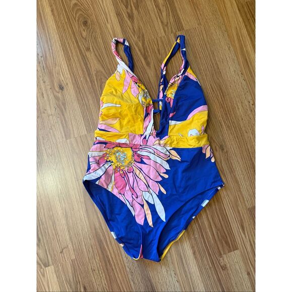 Trina Turk | Swim | Trina Turk Womens Breeze Floral Plunge Maillot ...